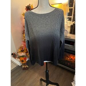 American‎ Eagle large long sleeve knit top ombré grey and black